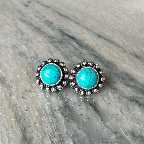 NWOT Sundance Canyon Blossom Earrings Turquoise Sterling Silver